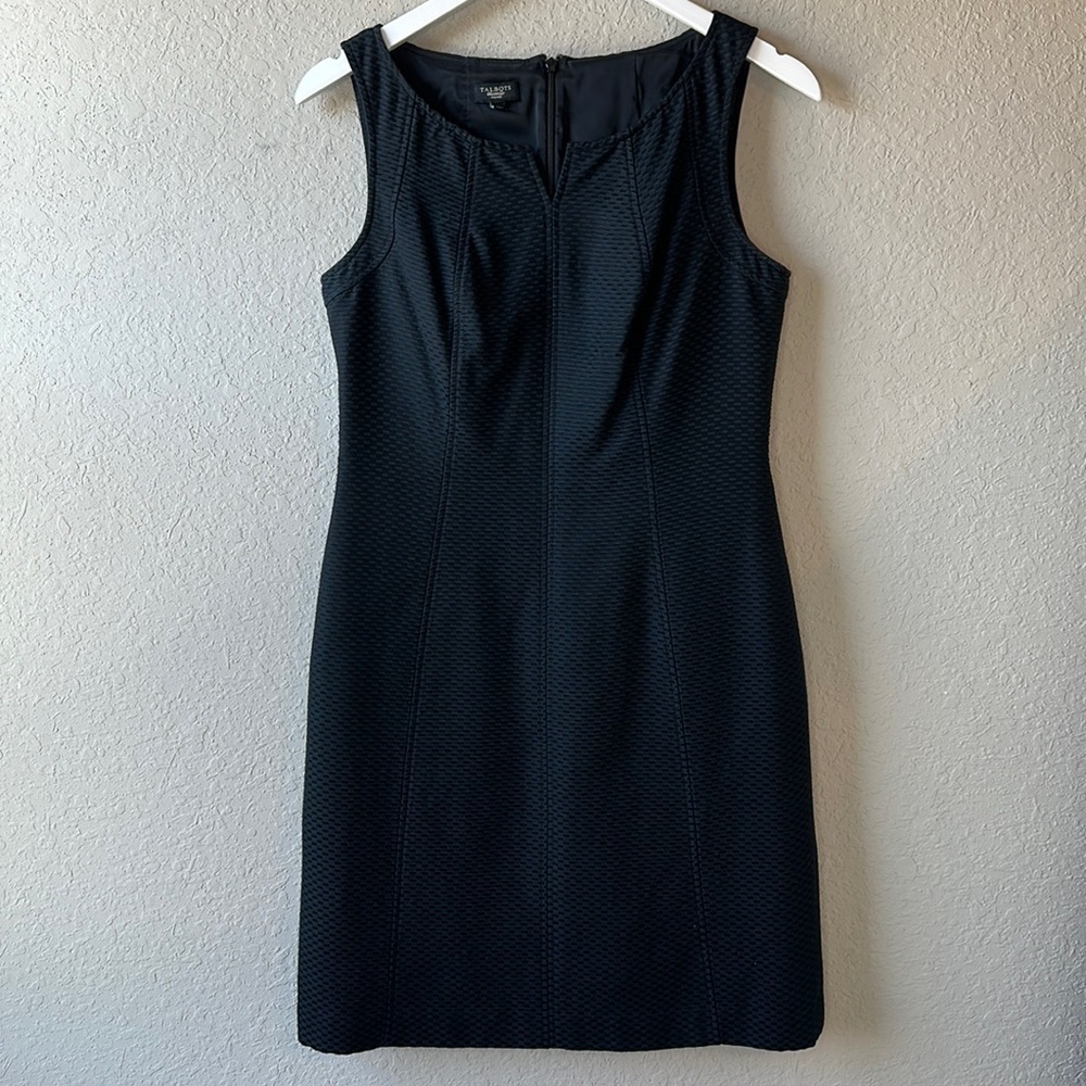 Talbots Silk Blend Textured Fully Lined Classic‎ Little Black Dress Size 8P